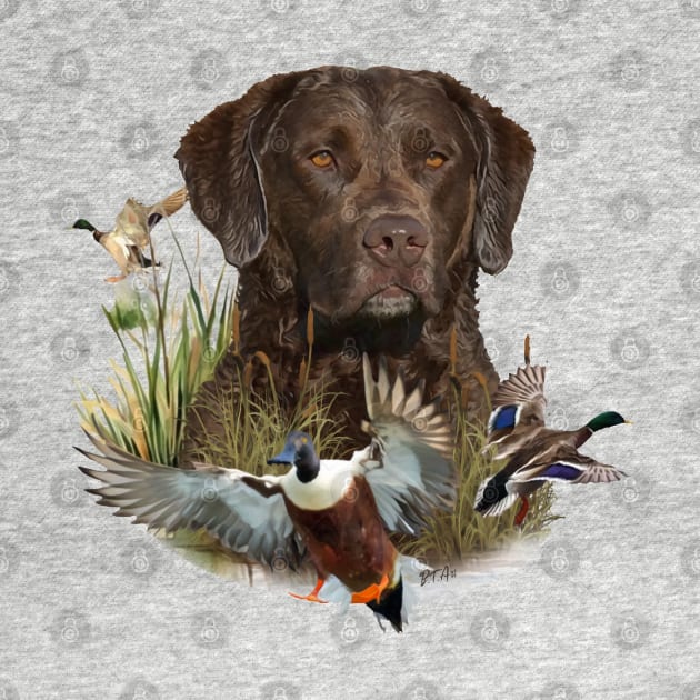 Chesapeake Bay Retriever, Art by German Wirehaired Pointer 